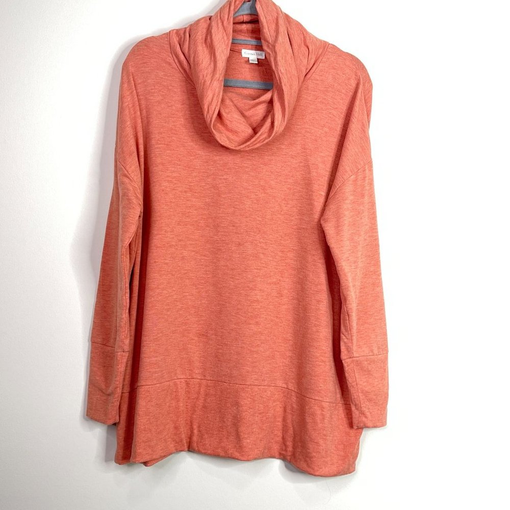 Garnet Hill 2020 Cowl Neck Knit Oversized Tunic Top Women's Size Medium